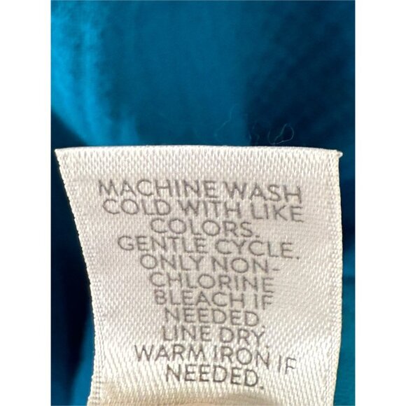 J.Jill Cotton-Gauze Split-Hem Tunic Lightweight Turquoise L - Picture 10 of 11